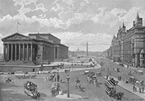 Saint Georgess Hall Prints: Liverpool: St. Georges Hall and Lime Street, c1896. Artist: Valentine & Sons