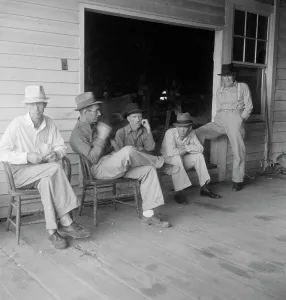 Southerners Prints: Livery stable gang talking politics
