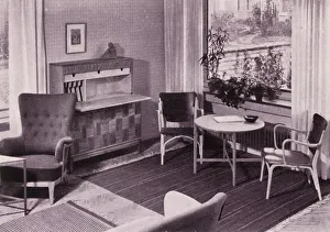 The Studio Ltd Prints: Living-room furniture by Carl-Axel Acking, made by A. B. Svenska Mobelfabrikerna, 1949