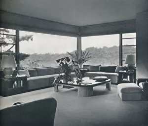 Houseplant Gallery: Living-room in Miss Patricia Detrings house in Bel Air, California, c1945