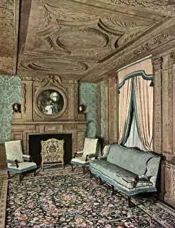 A living room during the reign of Louis XIII, Hotel Marion du Fresne, Saint-Malo, France, 1938