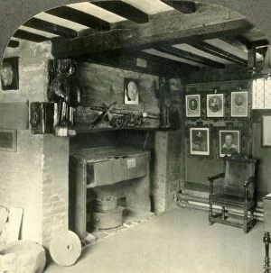 Tour Of The World Collection: Living Room in Shakespeares House, Stratford-on-Avon, England. c1930s. Creator: Unknown