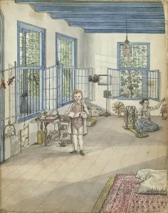 Java Prints: Living room with son Jantje and Flora