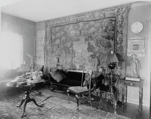 Wall Hanging Prints: Living room in St. Gaudens, Windsor, Vermont, c1920. Creator: Frances Benjamin Johnston