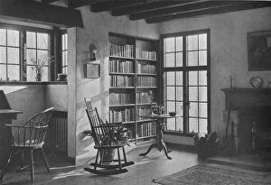 Bookshelves Gallery: Living room - stucco cottage at Bronxville, New York, 1925
