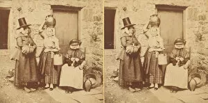 London Stereoscopic Company Collection: Llanberis, Group of Three Welsh Peasants, 1850s-1910s. Creator: Unknown