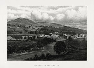 River Dee Gallery: Llangollen and castle, Denbighshire, north Wales, 1896