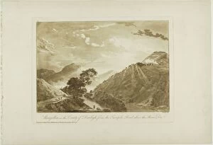 Sunlit Collection: Llangollin in the County of Denbigh, from the Turnpike Road Above the River Dee, 1776