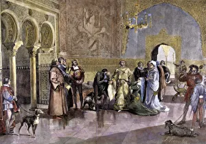 Calderon Prints: lllustration for The doctor of his honor, colored engraving in the Ilustracion