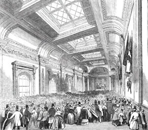 Royal Exchange Collection: Lloyds Commercial Room - admission of the public, 1844. Creator: Unknown
