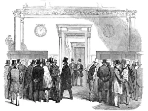 Businessmen Prints: Lloyd's Merchants Room - Reading the News of the Victory of the Alma