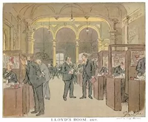 Charles Wright Collection: Lloyds Room. 1927 - As Seen by a Punch Artist, (1928)