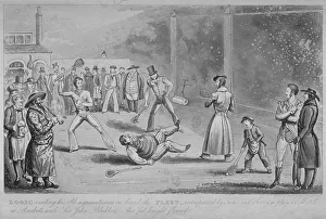 Ir Cruikshank Prints: llustration of a scene at the Fleet Prison, from Pierce Egans Life in London, 1820