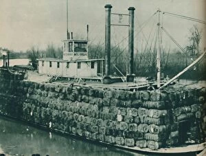 Loaded Gallery: A full load of Cotton often mounts high over the decks of the Mississippi steamboats, 1937