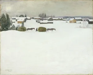 Load Prints: Load of Hay, 1899. Creator: Pekka Halonen