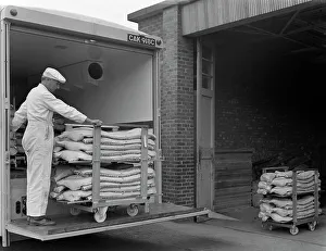 Food Industry Prints: Loading area at the Danish Bacon company, Kilnhurst, South Yorkshire, 1968. Artist