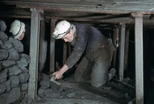 Conveyor Belt Prints: Loading coal onto a conveyer