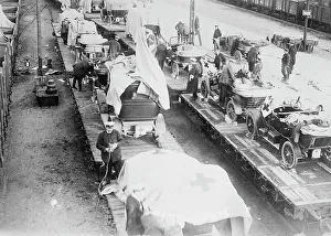 Precaution Prints: Loading German Red Cross supplies, between 1914 and c1915. Creator: Bain News Service