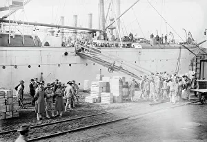Us Marines Prints: Loading MEADE - League Isl'd. 1913. Creator: Bain News Service
