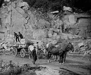 Granite Prints: Loading, a New England granite quarry, c1908. Creator: Unknown