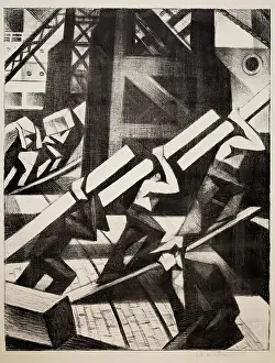 1917 Prints: Loading the Ship, 1917. Creator: CRW Nevinson