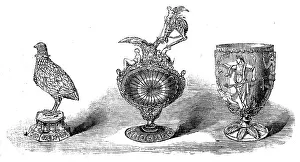 Victoria Albert Museum Prints: The Loan Collection, South-Kensington: Mother-of-pearl cup; Cellini Ewer; vase