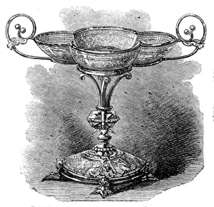 The Loan Collection, South Kensington Museum: engraved glass dessert-dish (Austrian), 1868. Creator: Unknown