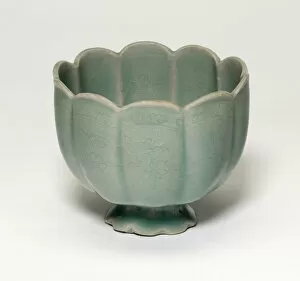 Turquoise Collection: Lobed Cup, Korea, Goryeo dynasty (918-1392), mid-12th century. Creator: Unknown