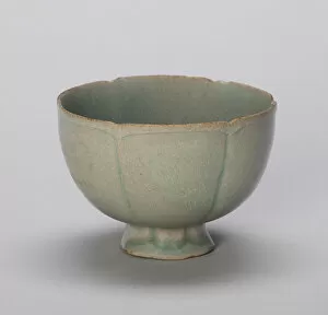 Turquoise Collection: Lobed Cup, South Korea, Goryeo dynasty (918-1392), 12th century. Creator: Unknown