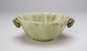 Handle Collection: Lobed Lotus-Petal Bowl with Foliate Handles, 18th century. Creator: Unknown