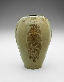 Goryeo Prints: Lobed Vase with Stylized Floral Scrolls, Korea, Goryeo dynasty (918-1392), 12th century