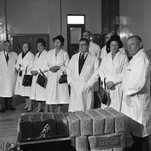 Flour Prints: Local dignitaries during an open day at Spillers foods in Gainsborough, Lincolnshire, 1962