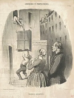 Tenants Prints: Locataires noctambules, 19th century. Creator: Honore Daumier
