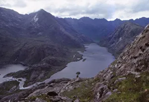 Cuillin Hills Gallery: Loch Corvisk and Cuillin ridge from Sgurr na Stri, Isle of Skye, Scotland, 20th century