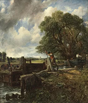 River Landscape Gallery: The Lock. Artist: Constable, John (1776-1837)