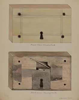 Keyhole Prints: Lock, c. 1936. Creator: J. Howard Iams
