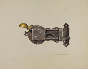Samuel W Prints: Lock, c. 1939. Creator: Samuel W. Ford