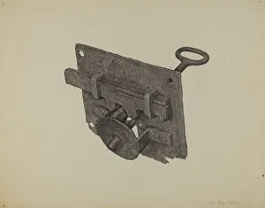 Felix Maurice Van Prints: Lock and Key, c. 1938. Creator: Maurice Van Felix