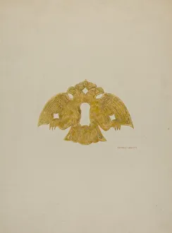 Keyhole Prints: Lock Plate, c. 1940. Creator: Edward Jewett