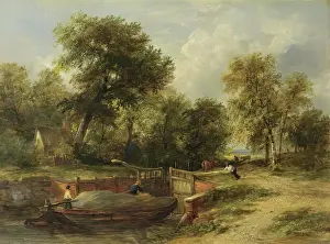 Lock Gates Prints: Lock Scene, 1825-1849. Creator: James Stark