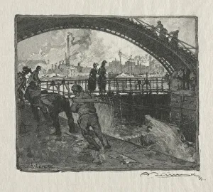 The Lock of the St. Martin Canal, 1890. Creator: Auguste Louis Lepere (French, 1849-1918)