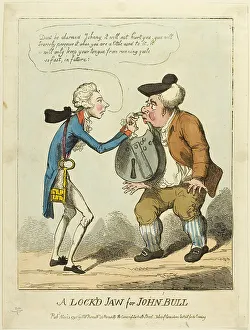 Pitt The Younger Prints: A Lock'd Jaw for John Bull, published November 23, 1795. Creator: Unknown