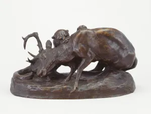 Attacker Gallery: Locked in Death (Panther and Deer), Modeled 1896, cast 1896 / 99. Creator: Edward Kemeys