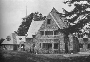 Locker room wing from the 1st tee, East Course, Winged Foot Golf Club, Mamaroneck, New York, 1925