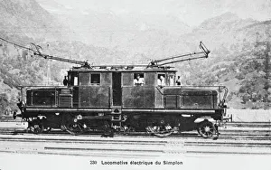 Railway Tracks Prints: Locomotive electrique du Simplon. Creator: Unknown