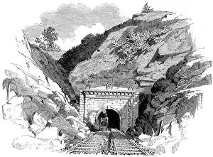 Locomotive emerging from the Kingwood Tunnel through the Alleghany Mountains, 1861