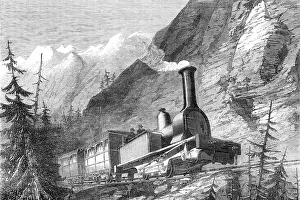 Wheels Prints: Locomotive engine, with horizontal extra wheels