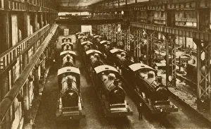 Golding Prints: Locomotives Ready for Shipment Overseas, c1930. Creator: William George Armstrong