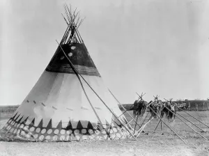 Wigwam Prints: Lodge of the Horn Society [B]-Blood, c1927. Creator: Edward Sheriff Curtis