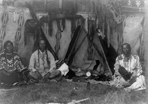 Blackfeet Prints: Lodge interior-Piegan, c1910. Creator: Edward Sheriff Curtis